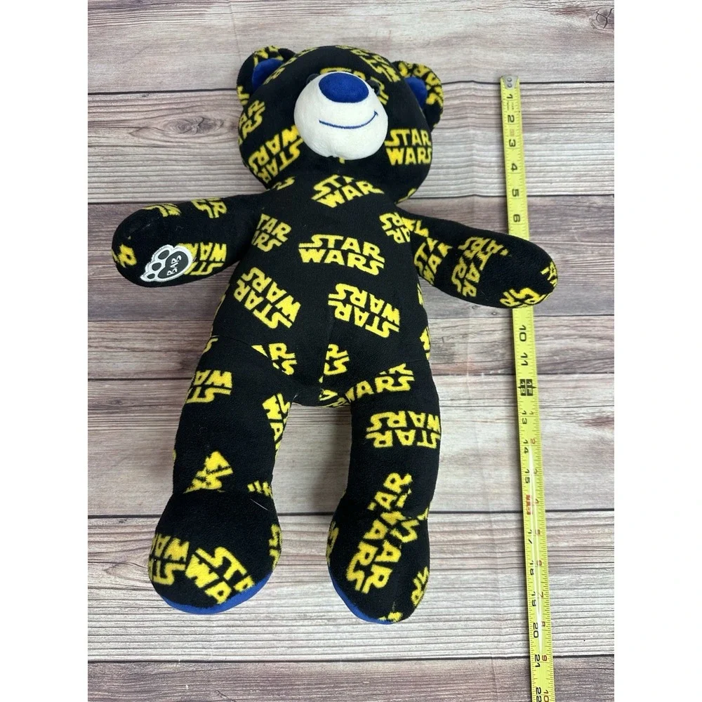 Build A Bear Star Wars Logo‎ Teddy Black Yellow Blue Plush 2016. Plays theme.